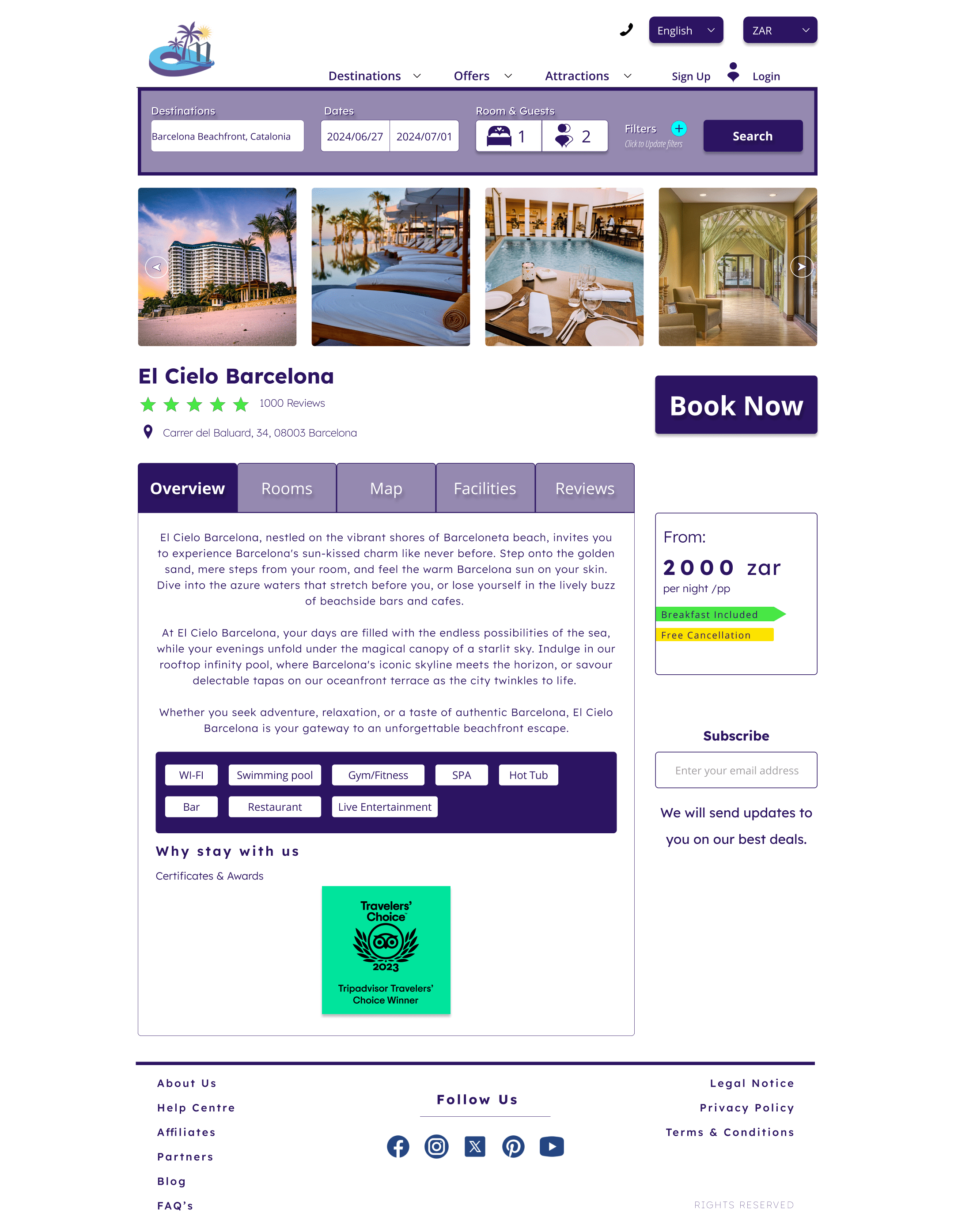 Frame 20 - Hotel Landing Page